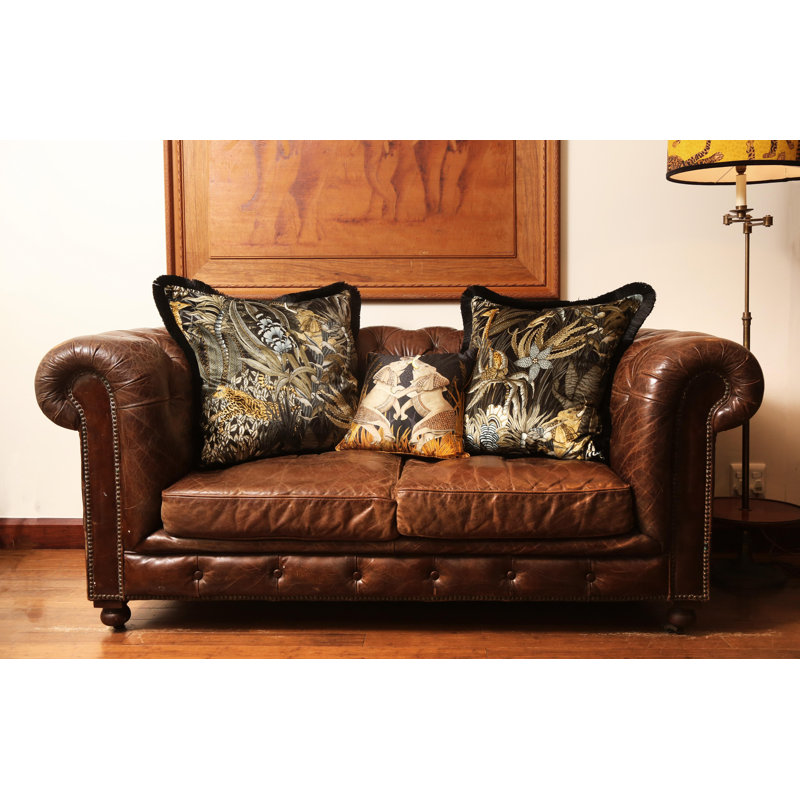 Ardmore 'Dancing Elephants' Silk Pillow, Moonlight