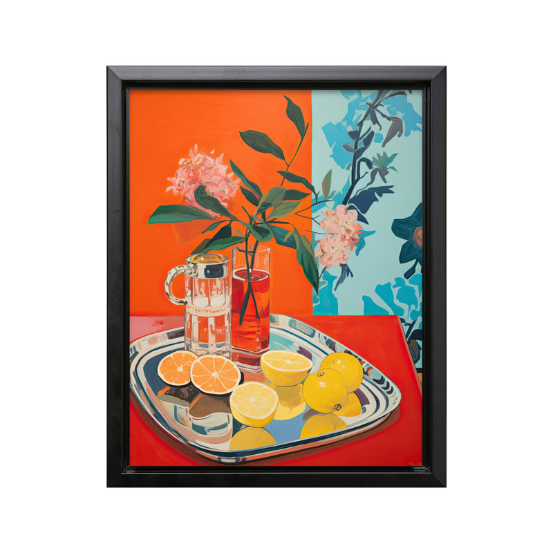 Citrons et oranges No1, Black Framed, Canvas, 24"H x 32"W