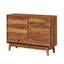 Commode double 6 tiroirs Vintage en MDF brun avec design biseauté