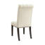 Ensemble de 2 chaises d'appoint rembourrées en tissu, beige et noir fumé