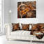 Fleur fractale orange foncé - coussin imprimé abstrait-29604503-29604500