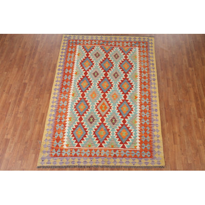 South Western Kilim Wool Area Rug 6x8
