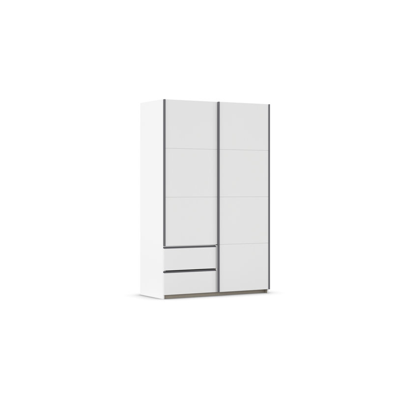 Sevilla sliding door wardrobe, Alpine White/Gray Metallic, 210cm H x 131cm W x 59cm D