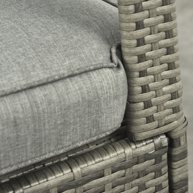 Chaise berçante inclinable pour patio - coussins moelleux, repose-pieds réglable, 135 degrés, couleur grisâtre jusqu'à gris
