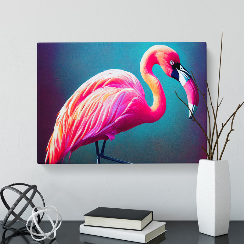 Effervescent Flamingo - Wrapped Canvas, 50cm H x 76cm W x 3cm D