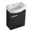 Meuble-lavabo à fermeture en douceur avec lavabo et support de rangement, 16 po pour petite salle de bain-130140878-130140876