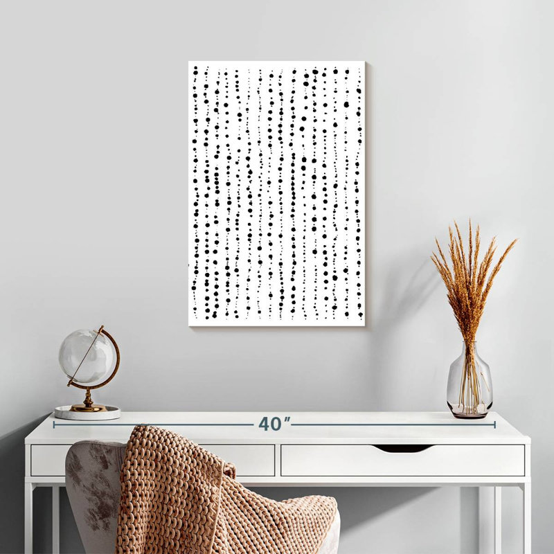 Avery Minimal Dots Lines Black White, 24" H x 16" W