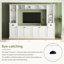 Meuble télé pour téléviseur de 75 po, blanc, avec tablettes réglables et rangement moderne avec pont supérieur au centre, suffisant-129942780