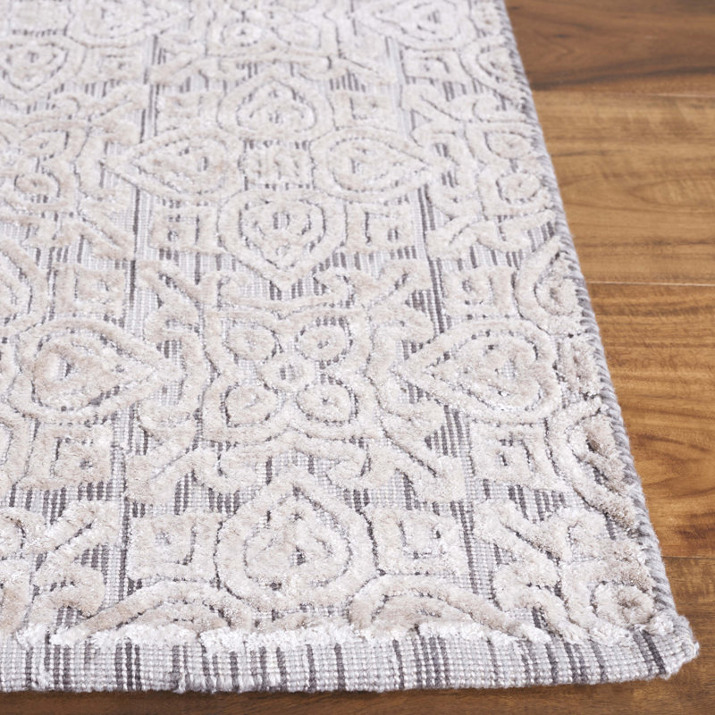 Handmade Stone Geometric Viscose 6' x 9' Area Rug