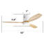 Ventilateur de plafond encastré classique à 3 pales de 52 po avec lumière et télécommande Nicola-1120983121-1137889996
