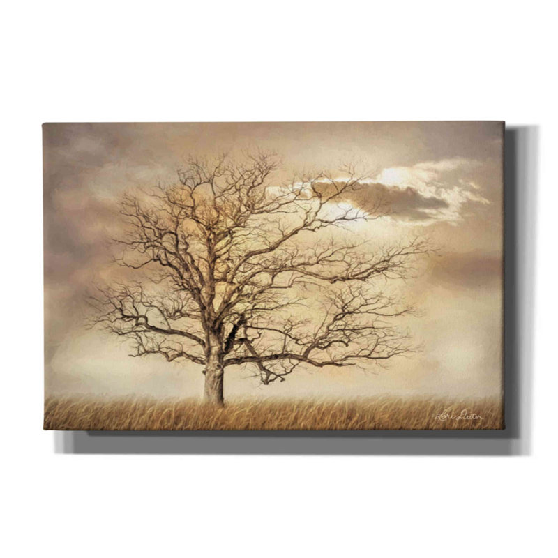 Golden Tree - Wrapped Canvas Print, 12" H x 18" W x 0.75" D