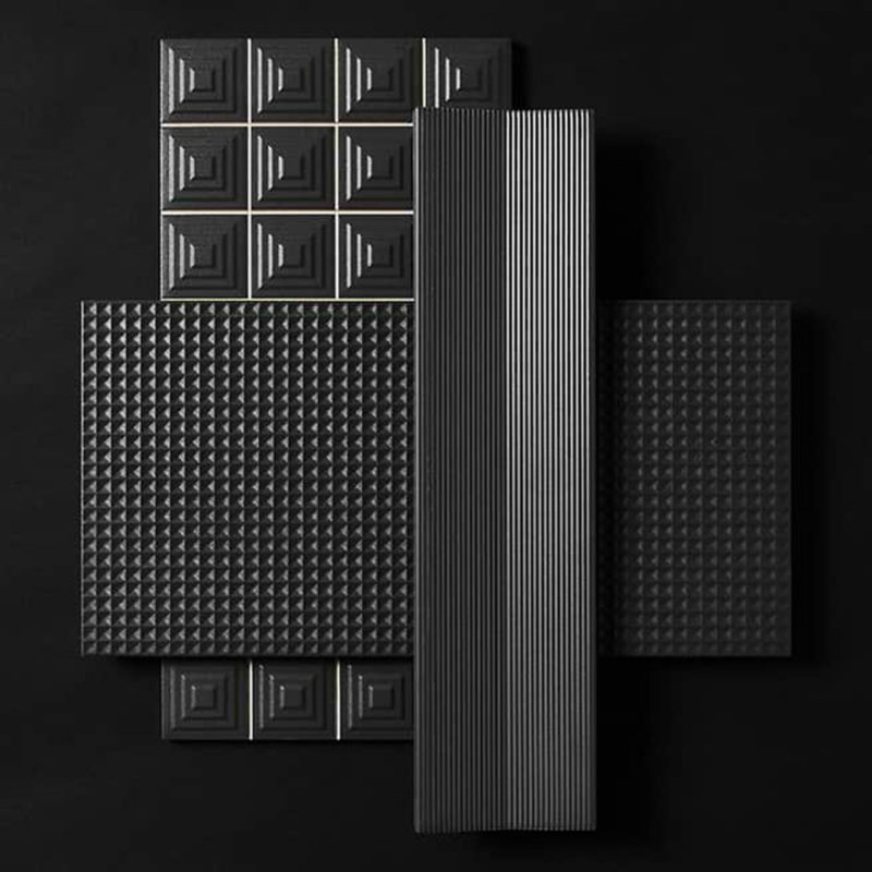 Kinzie Waffle 8X16 Matte Ceramic Tile, Charcoal