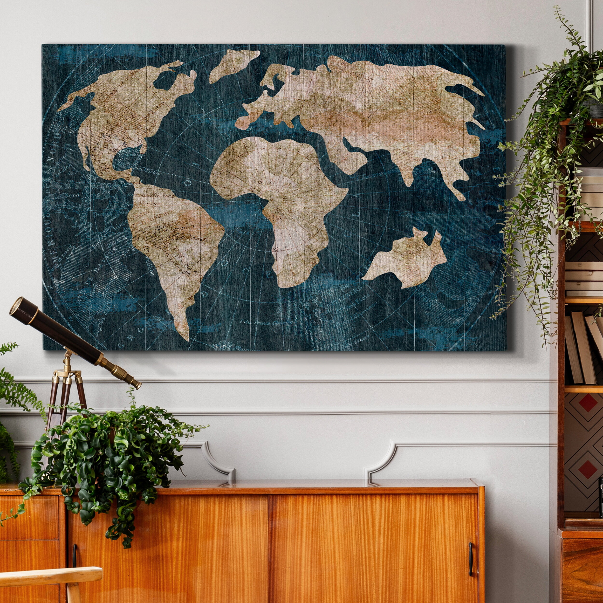 Williston Forge Industrial Map - Wrapped Canvas Print | Wayfair