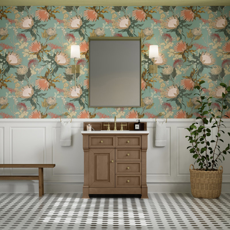 Brookfield 35.75'' W Single Bathroom Vanity Base, Pecan