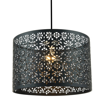 19cm H Metal Lamp Shade Black
