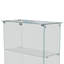 4-Tier Double Door Glass Display Cabinet with LED Puck Light, 163cmH Large Frameless Curio Cabinet with Glass Top, Black / White-741730316