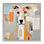 Az-111-Collage abstrait de visage de chien encadré