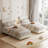 Twin XL Bed Frame, Boucle Upholstered Platform Bed with Wave Headboard for Girls/Kids, Easy Assembly, Wooden Slats Support, No Box Spring Needed, Beige-432198678