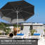 Parasol de patio 9 pi - gris, protection, 8 nervures solides, évent, facile à ouvrir pour la cour arrière, piscine extérieure ensoleillée, patio inclinable pratique, piscine, terrasse
