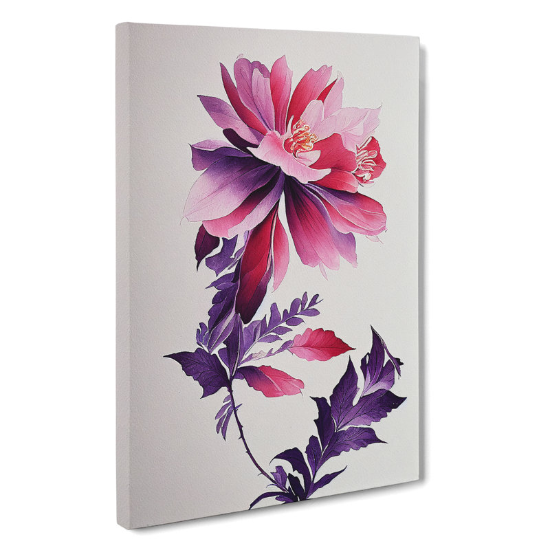 The Watercolour Flower - Wrapped Canvas Painting, 50cm H x 35cm W x 3cm D