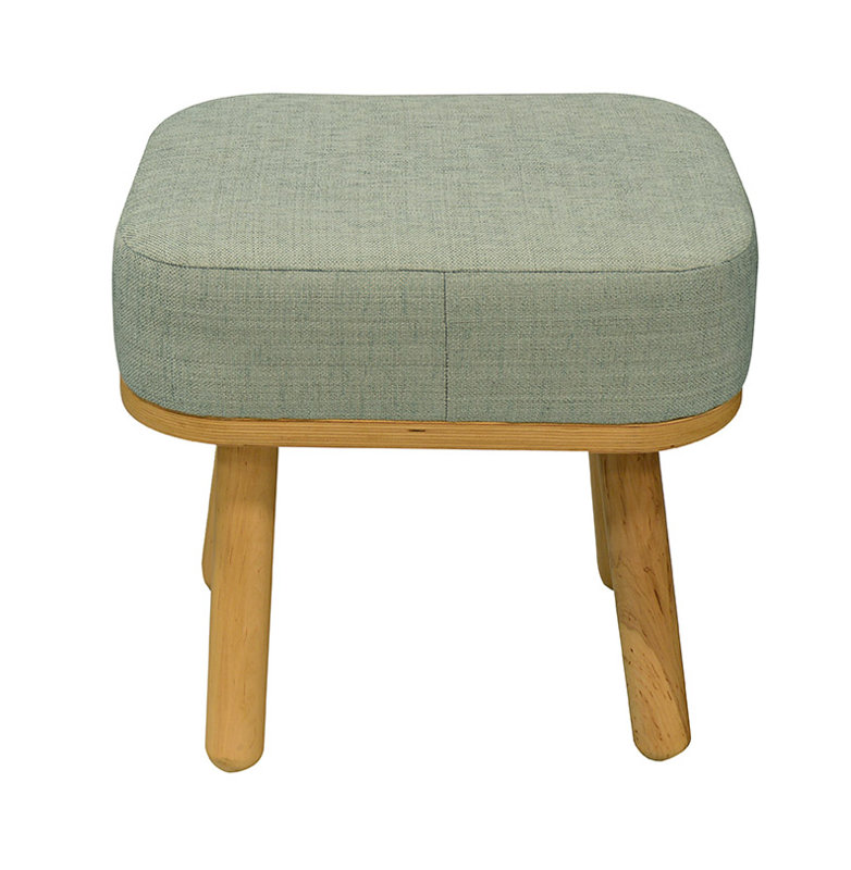 Solid + Manufactured Wood Accent Stool, Light Blue