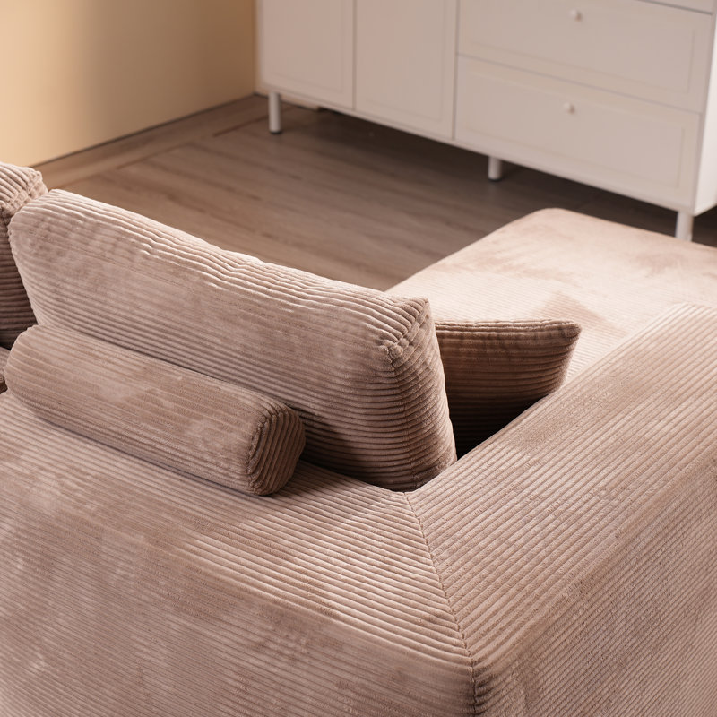 Viola 2 - Piece Upholstered Boneless Sectional, Beige, Left Hand Facing