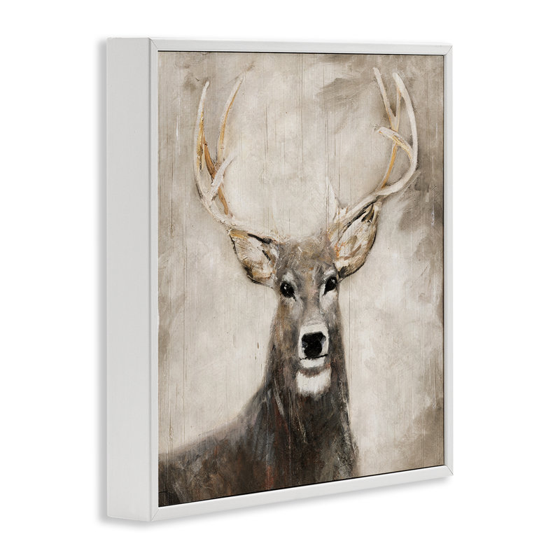 «Gazing Deer in Neutrals», estampe numérique, conception de Sally Swatland, H 24 po x l 24 po