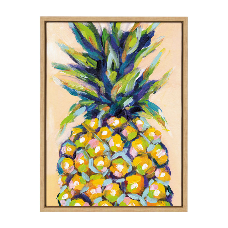 Pineapple Study No 2 by Rachel Christopoulos Framed Canvas Wall Art Print, 24" H x 18" W, Natural