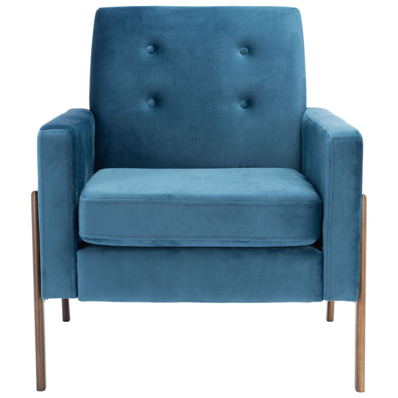 Fauteuil en velours 29 po Mansell, Bleu velours