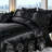 8 Pieces Black Satin Comforter Set King Size with Sheet Set Luxurious Soft and Silky Comforter Set Farmhouse Style Black Rufle Fringe Design Boho Comforter Silk Like Satin Bedding Set-123025093-123025095