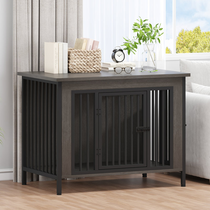 Fidelmar Furniture Style Crate, Dark Gray, 33" H x 39.9" W x 27.5" D