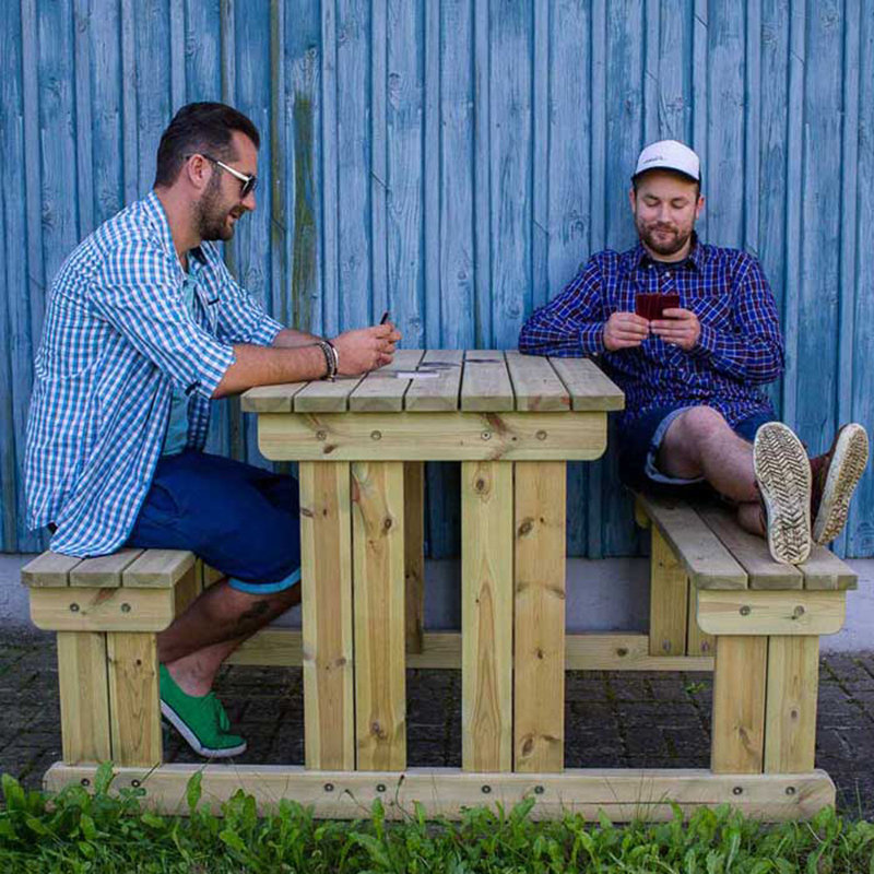 Melton Mowbray 2 - Person Wood Patio Dining Set with Rectangular Table, H 75 x W 159 x D 110cm, Natural