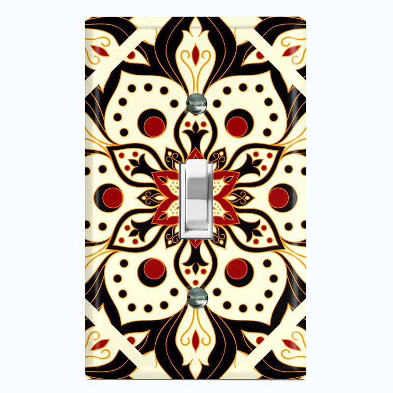 Patterned 1 - Gang Toggle Light Switch Standard Wall Plate