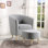 Fauteuil demi-tonneau rembourré de 27 po de large avec repose-pieds