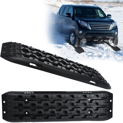 2pcs Offroad Traction Mats Recovery Boards with Storage Bag & Handle Traction Aid Offroad Tracks for Mud Sand Snow 10T Load Plastic for Car Truck Off-Road Vehicle Motorhome