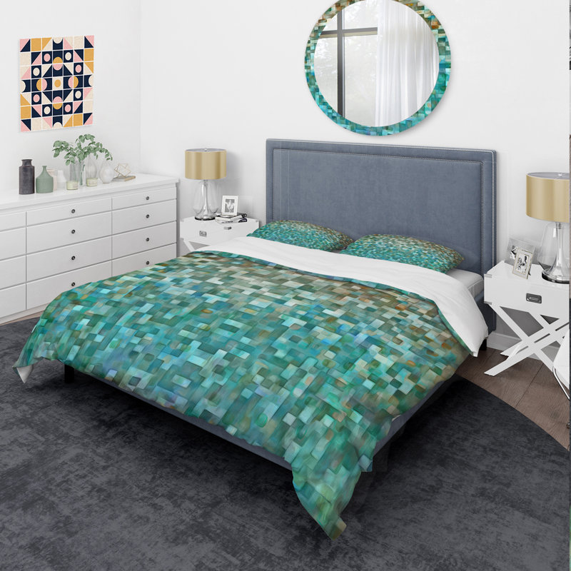 Modern & Contemporary No Geometric Shapes Duvet Cover, King Duvet Cover + 2 Shams