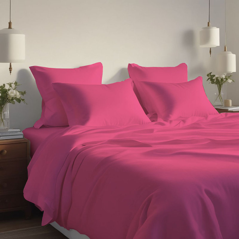 Hotel Luxurious Bamboo Blend Deep Pockets Breathable Cooling Bed Sheet Set 2000 Series, Twin Sheet Set + 2 Pillowcases