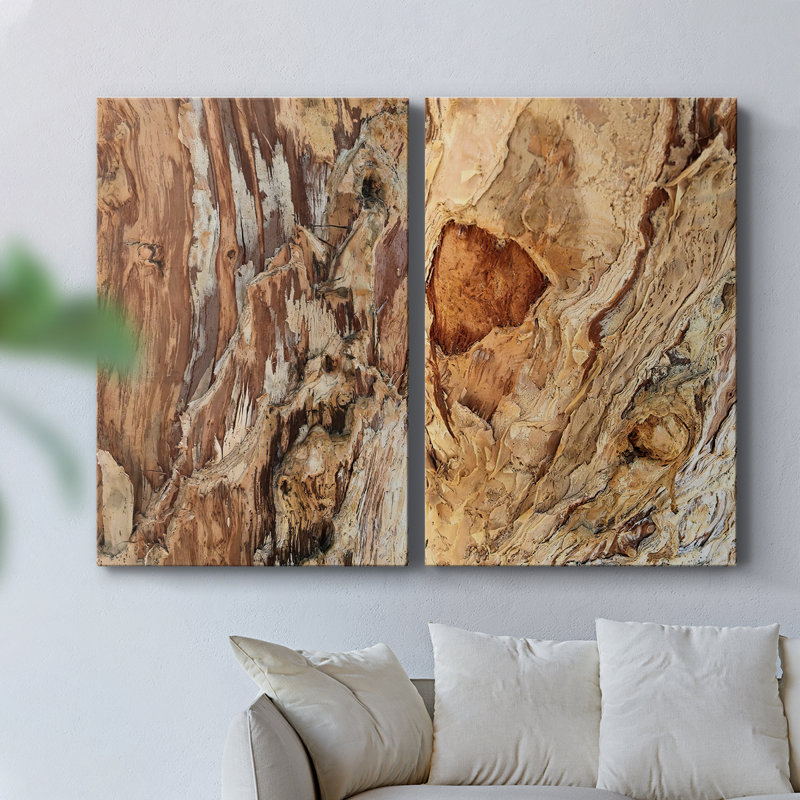 Tree Texture Triptych I-Premium Gallery Wrapped Canvas -Ready to Hang, 36" H x 24" W