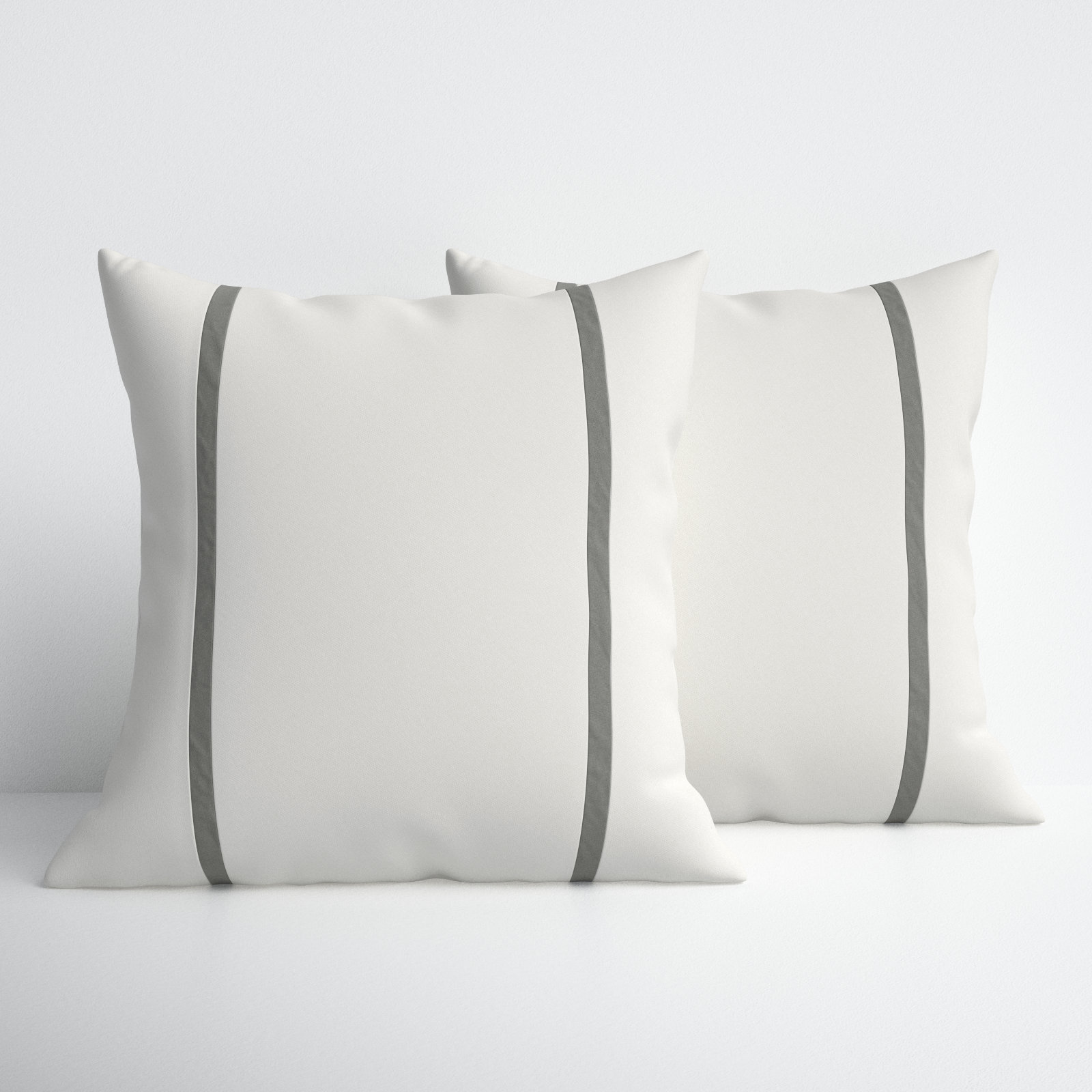 Gatley Sunbrella® Throw Pillow, 18" x 18", Ivory/Gray