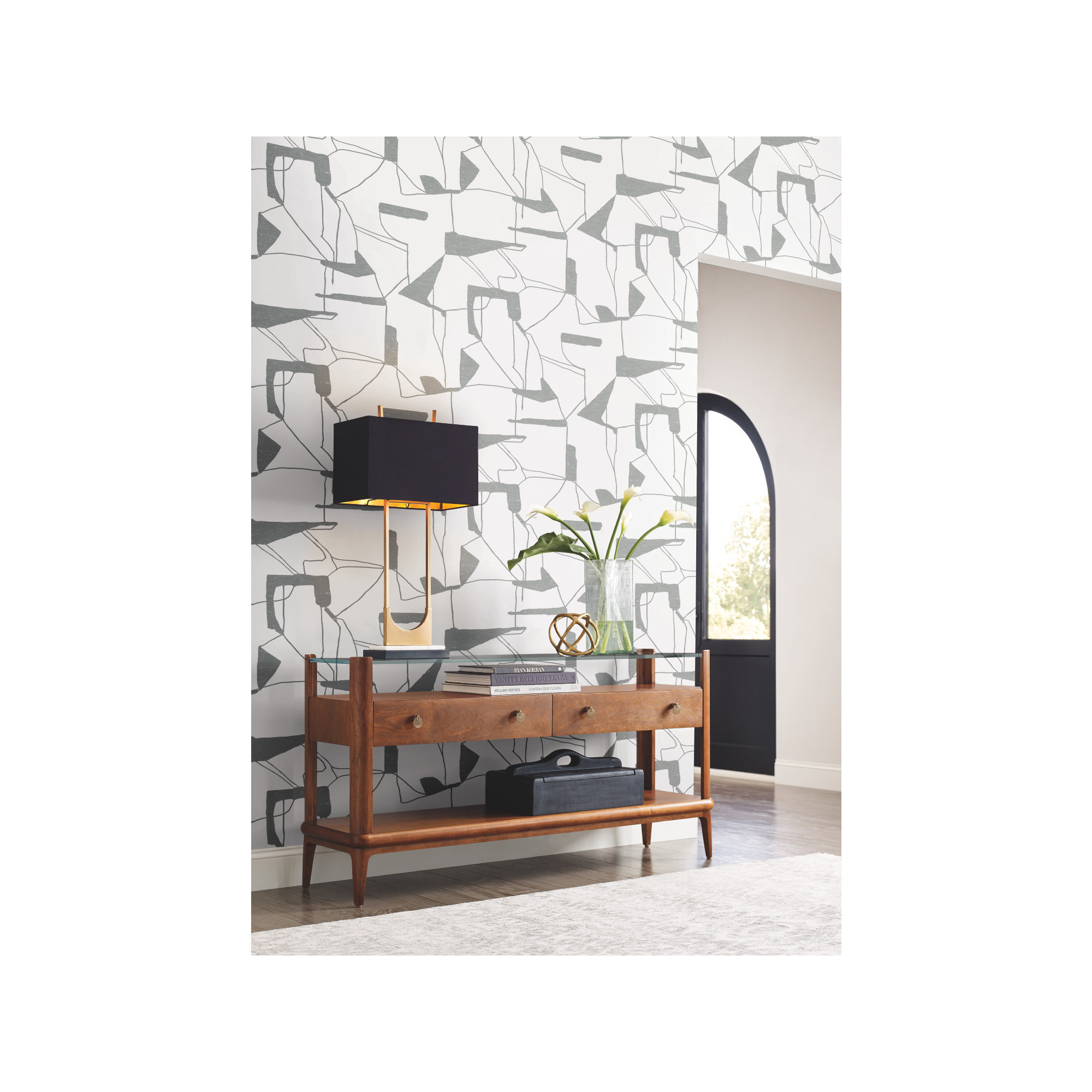 Alza Abstract Roll, White/Gray