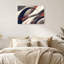 Art mural sur toile à courbes abstraites bleu marine et rouge-1368839616
