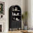 Adona 70.47*30.9 inch Adona Arched Display Storage Bookcase with Open Shelves and Cabinet-852514467