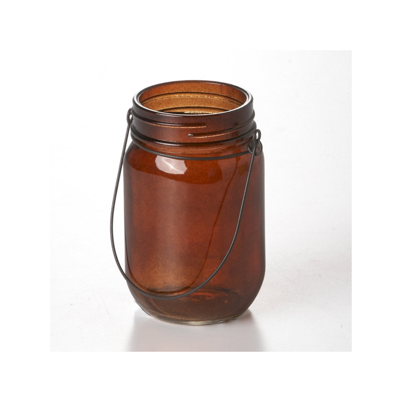 Porte-photophore en verre, Brun