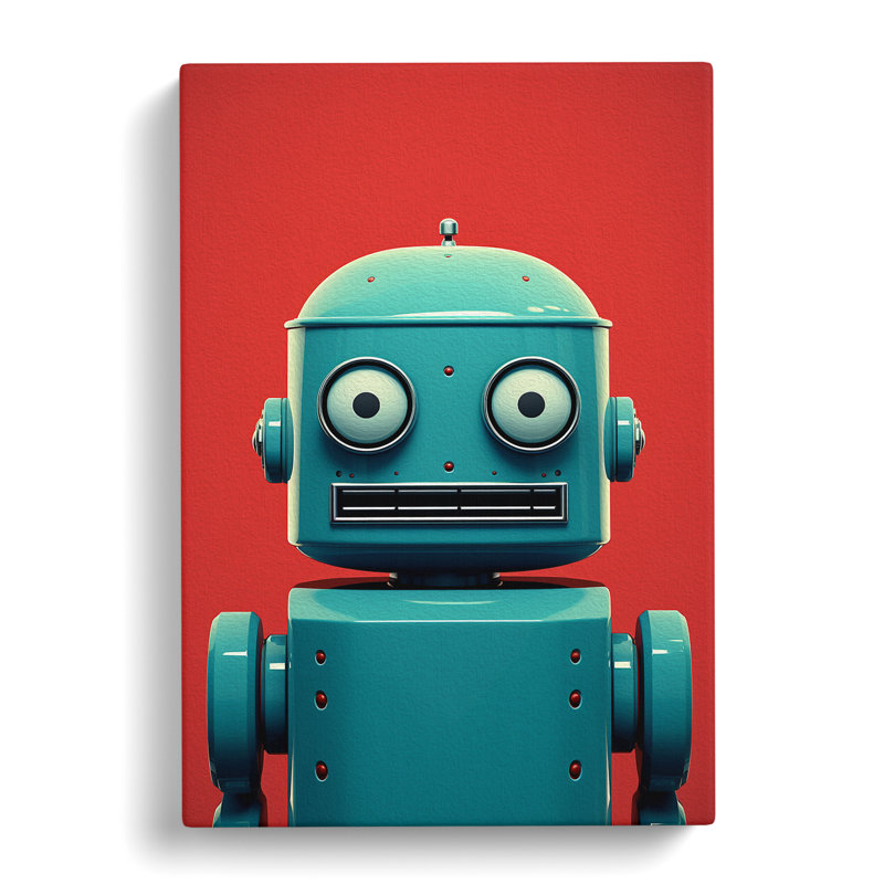 Robot Minimalism Art No.2 - Wrapped Canvas, 76cm H x 50cm W x 3cm D