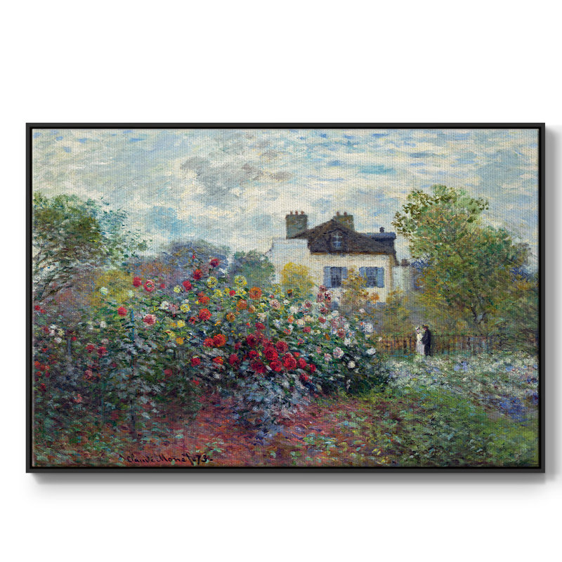 Le jardin de l'artiste à Argenteuil, reproduction d'art sur toile, H 25 po x l 37 po x P 2 po, Noir