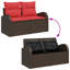  Canapé d'extérieur 2 places avec rangement et coussins en rotin de polyester brun-624238441