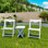 HIPS Foldable Small Table And Chair Set With 2 Chairs And Rectangular Table  White