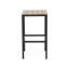 Tabouret de bar industriel moderne avec structure en bois d'acacia et en fer thermolaqué