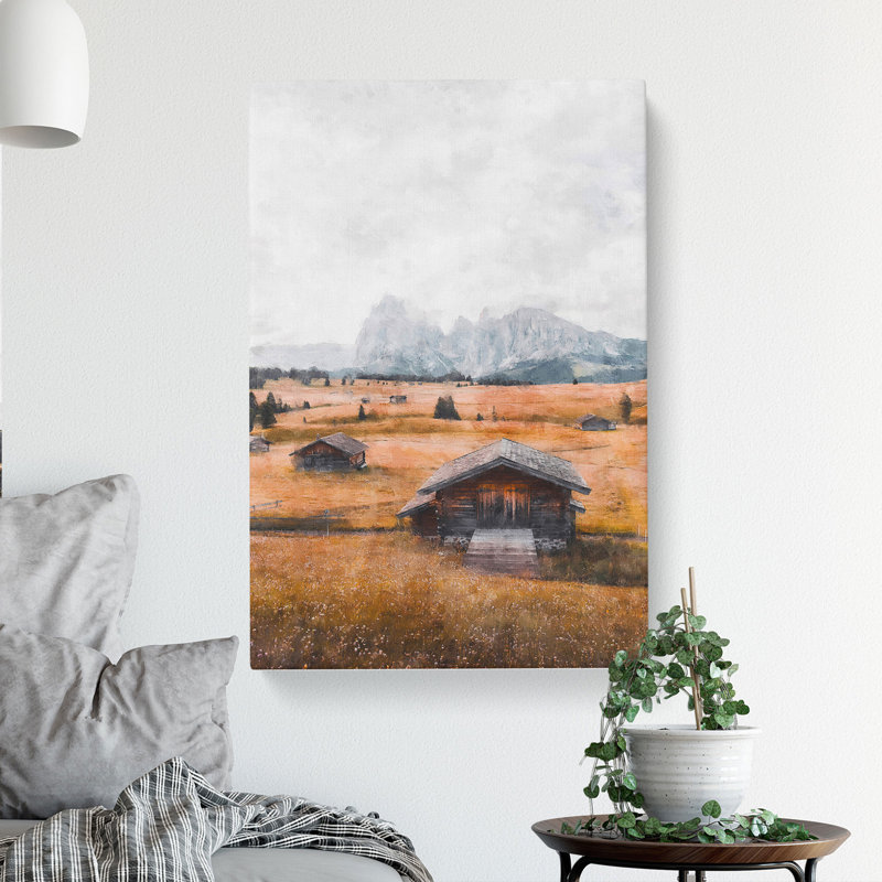 Landscape With Cabins - Wrapped Canvas, 60cm H x 40cm W x 3cm D
