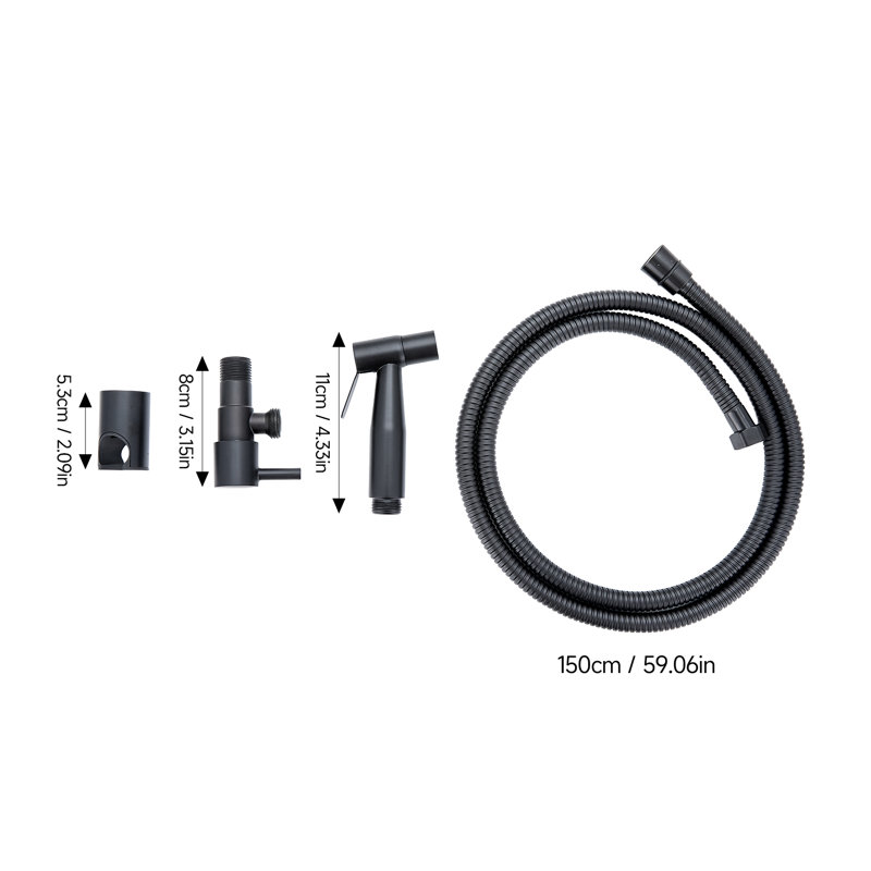 Black Electroplated Stainless Steel Bidet Sprayer Kit
